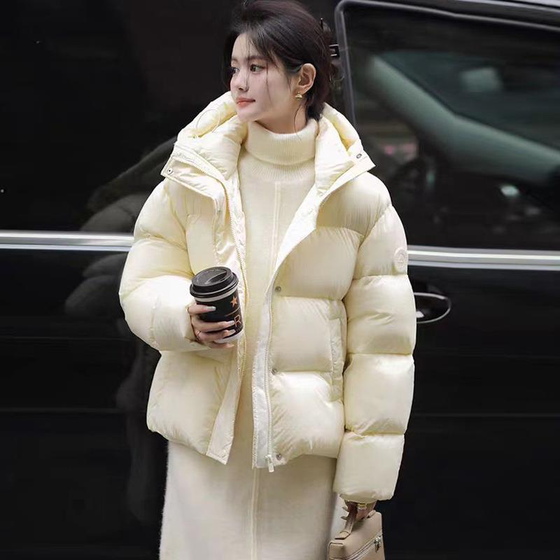 CV凸乆鸟羽绒服2025连帽加厚袖标韩版时尚长短款女端保暖泡芙情侣 - 图1