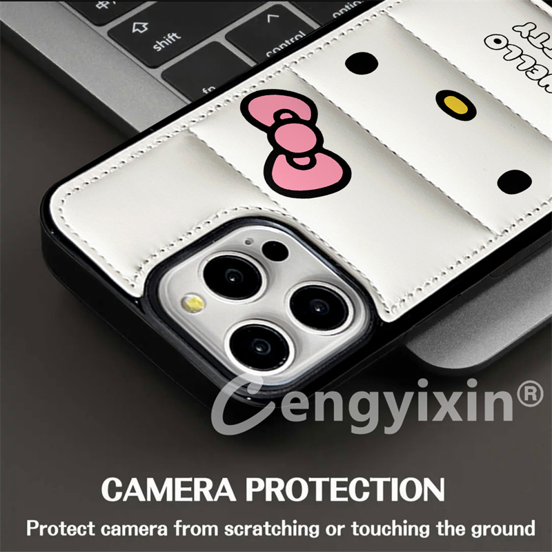 苹果16凹凸15面包手感13适用于16Pro羽绒服造型iPhone15ProMax手机壳11大孔12软边12Pro保护壳12粉蝴蝶结kt