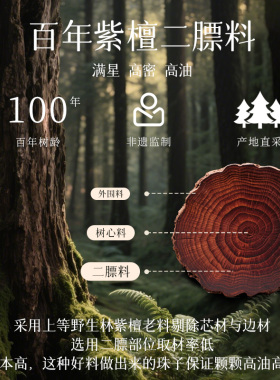 寄予高端印度小叶紫檀木手串