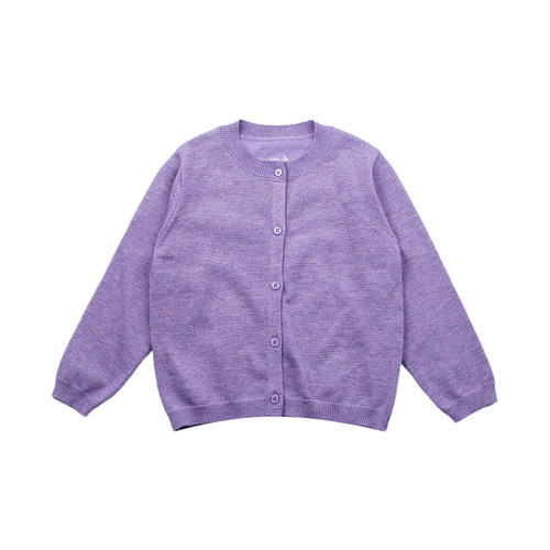 Yumi妈儿童秋装针织开衫字母外套女童韩版纯色单排扣毛衣25F079 - 图3