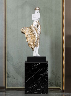 轻奢美女人物雕塑摆件客厅感个性创意家居样板间酒店大堂装饰