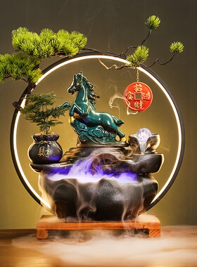 开业礼品家居流水摆件招财猫开业送礼乔迁小鱼缸玄关电视柜装饰