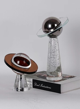 轻奢风高档水晶几何摆件家居饰品客厅电视柜抽象软装艺术品摆件