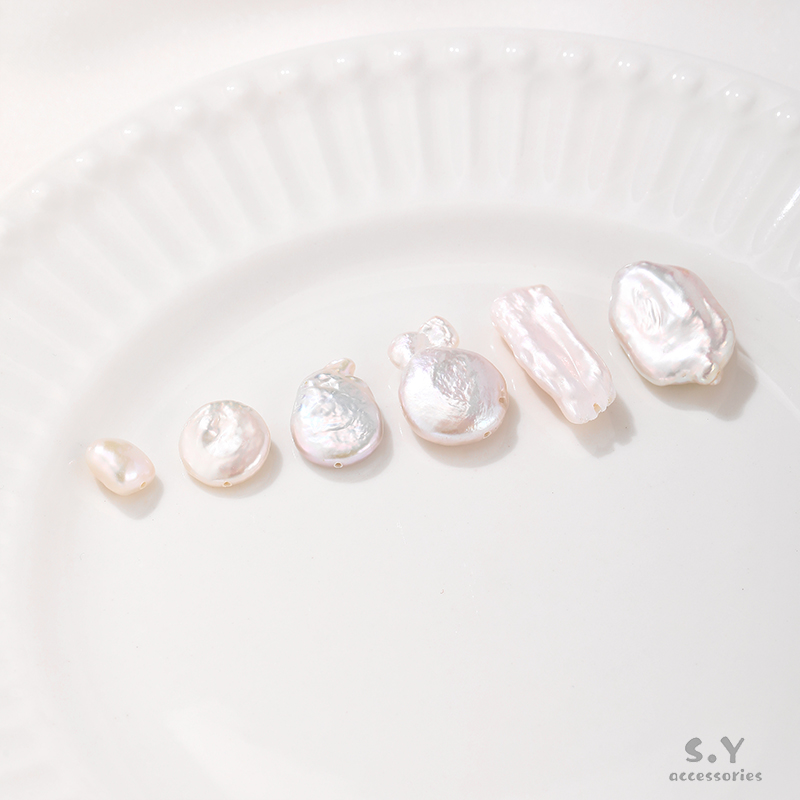 异形天然淡水巴洛克不规则通孔珍珠diy串珠散珠手链项链配件材料 - 图2