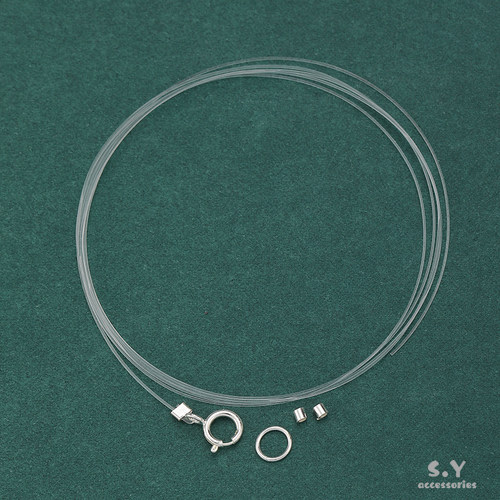 保色s925纯银透明鱼线串珍珠手链项链专用线手工diy半成品材料包 - 图3