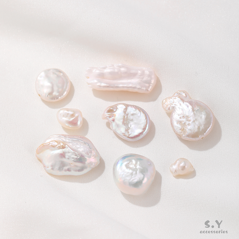 异形天然淡水巴洛克不规则通孔珍珠diy串珠散珠手链项链配件材料 - 图3