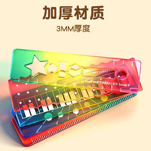 称心如意尺掌心尺糖果色手帐本迷你刻度尺透明波浪彩色小巧直尺子 - 图2