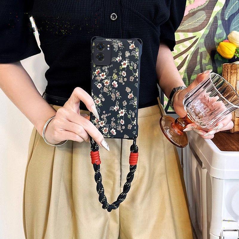 适用oppoa57手机壳PFTM20斜跨挂绳realmev23保护套RMX3571四角防摔opopa56s高级opa575g新款女0pp0真我软硅胶 - 图2