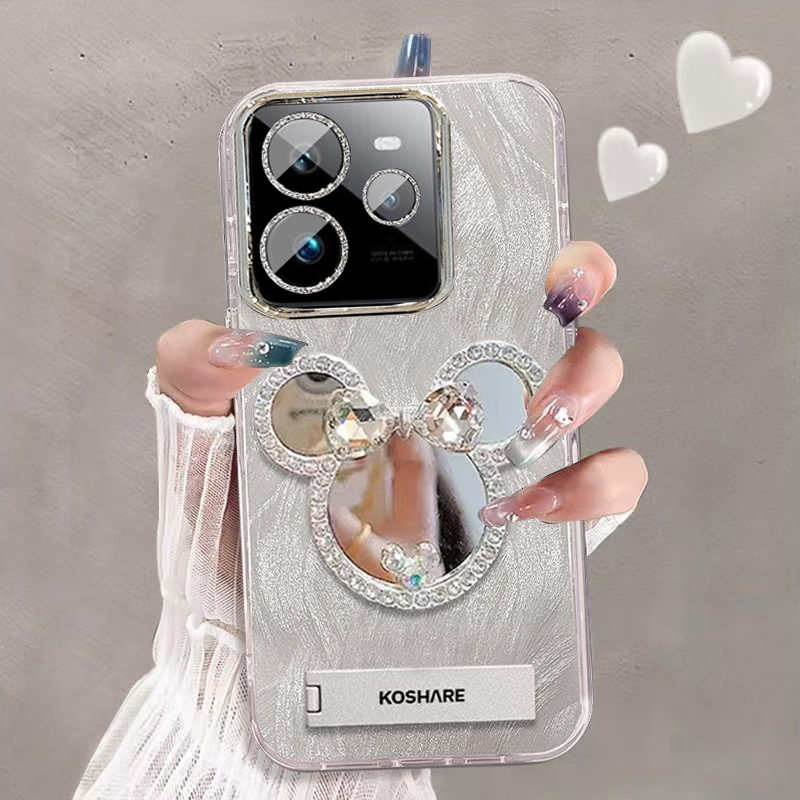 适用realmegt7pro手机壳化妆镜子RMX5010带镜头膜oppo真我gt7pro新款潮女5o1o全包防摔pr0可爱5g高级por软边 - 图2