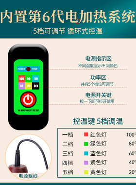 砭石温灸仪电加热按摩器刮痧推拿按摩揉腹仪太极球热石理疗灸