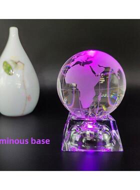 水晶地球仪家居工艺品客厅办公室书桌装饰品奖杯奖牌配件送礼摆件