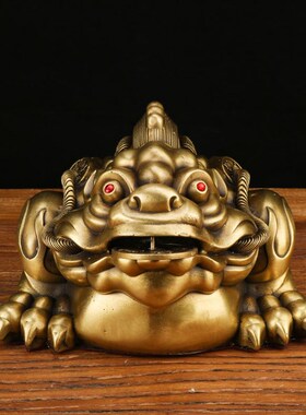 铜金蟾摆a件三足金蟾独角铜金蟾客厅店铺茶舍装饰茶宠送礼创意摆
