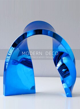 极简欧式样板间电视柜创意组合搭配饰品抽M象人物水滴丝带软装摆