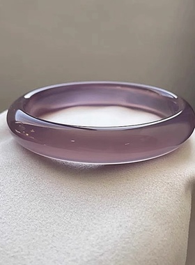 天然玛瑙手镯女款冰种帝王紫玉髓手镯时尚女款中宽玛瑙玉石