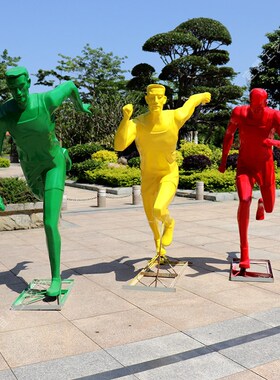 户外玻璃钢跑步运动人物雕塑小区公园广场学校体育健身馆装饰摆件