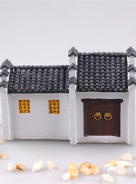 芦丁鸡别墅造景微景观江南中式徽派房屋古代建筑树脂盆景装饰摆件