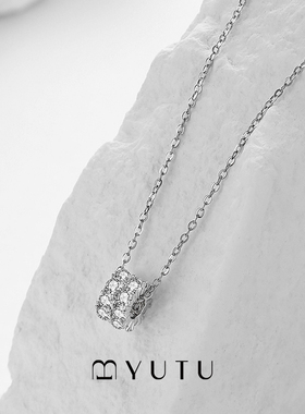 遇图密镶环钻锁骨项链女