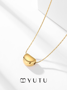 YUTU遇图月形小金豆项链