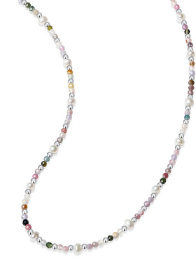 1绮丽之梦守护串珠双层叠戴项链多巴胺粉色轻奢小众项链甜毛衣链