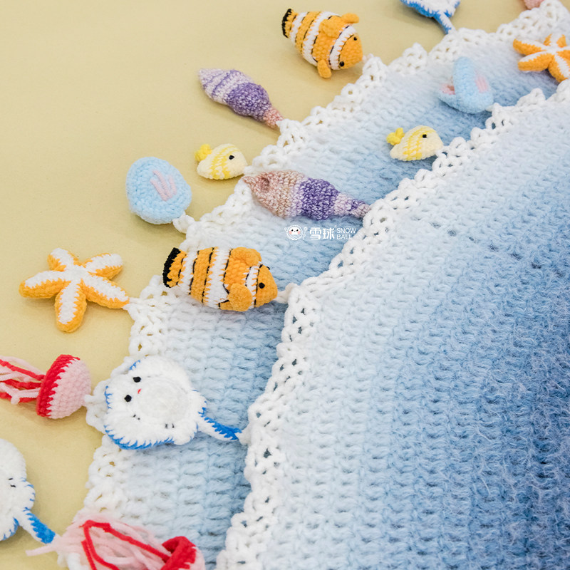雪球diy手工编织小萌丝花束毯材料包毛线针织海洋午睡盖毯子礼物,淘宝优惠券,粉丝福利购,淘宝优惠卷