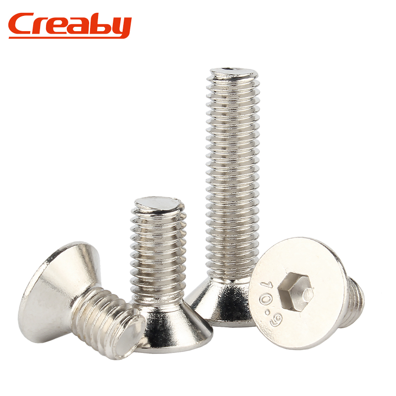 10.9级镀镍沉头内六角螺丝螺栓平杯平头螺钉M2/M2.5M3M4M5M6M8M10 - 图1