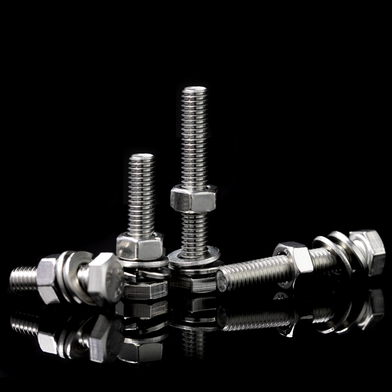 304不锈钢外六角螺栓螺丝螺母平弹垫套装加长螺杆 M4M5M6M8M10-20 - 图2