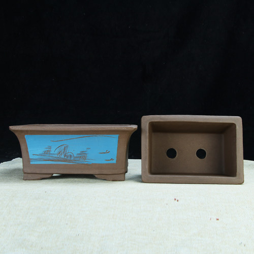 宜兴紫砂大口径特价长方盆景造型老桩花盆室内阳台多肉菖蒲陶瓷盆 - 图0