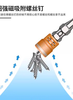电动螺丝刀强磁批头套装十字高硬度加长风批头手电钻起子强磁圈