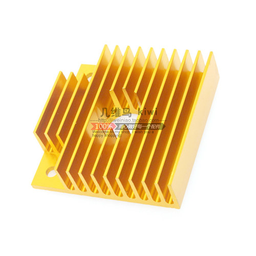 3D打印机 mk8喷头散热片40*40*11MM金色 DIYi3套件挤出机配件开孔 - 图1
