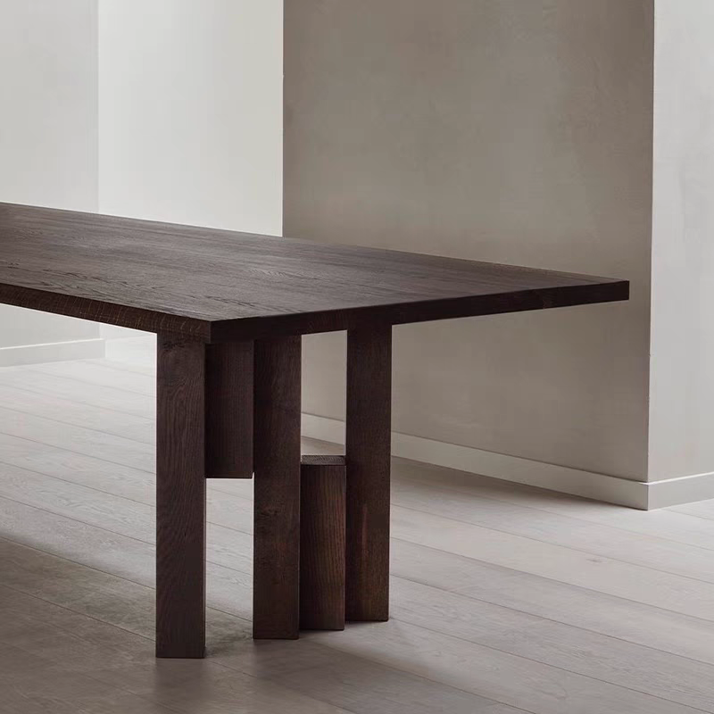 北欧实木会议桌长桌设计师办公桌书桌原木洽谈桌极简工作台接待桌