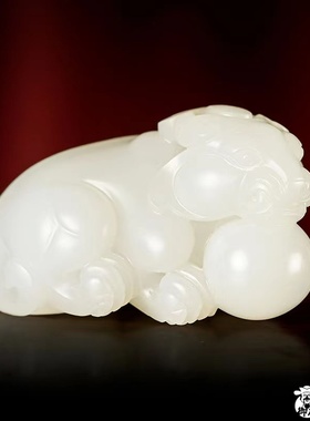 【御府】新疆和田白玉籽料 把件 貔貅 60.2克