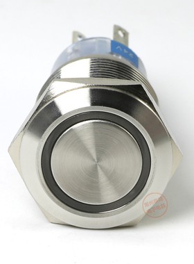 一佳不锈钢金属按钮开关GQ19-11E电源金属防水自复位带指示灯19mm
