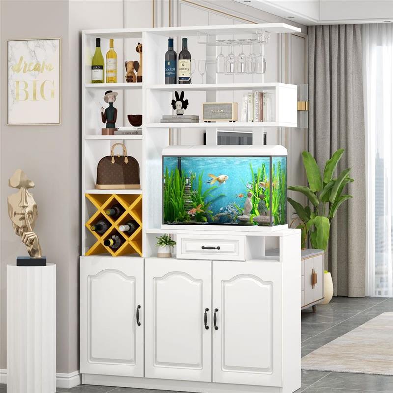 入户玄关柜鱼缸酒柜餐厅屏风隔断柜欧式轻奢门厅柜客柜进门鞋柜 - 图2