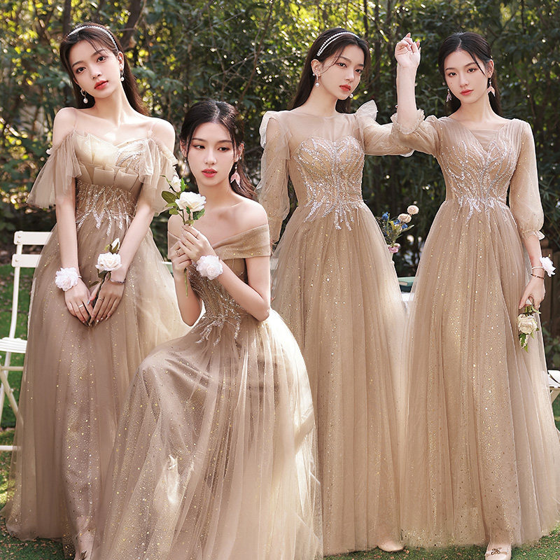 伴娘服2024新款毕业晚礼服平时可穿主持人夏季高级小众姐妹团大码