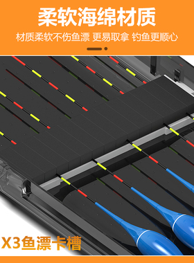 漂盒多功能三合一浮漂盒三层大容量子线盒主线盒鱼线鱼漂盒浮标盒