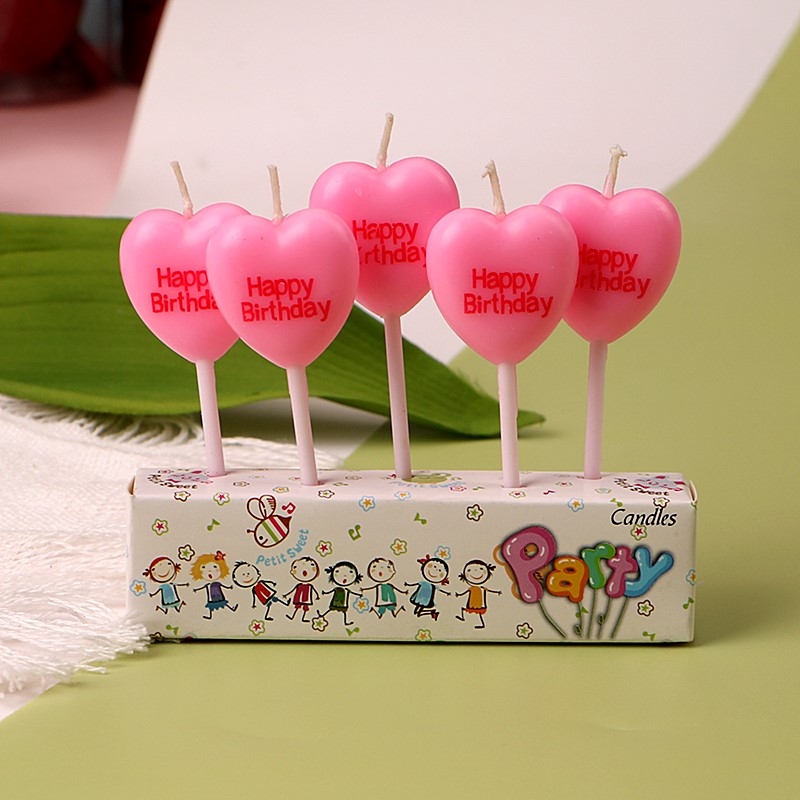 红色love爱心情人节生日蛋糕装饰插件笑脸太阳花兔子蜡烛烘焙插牌