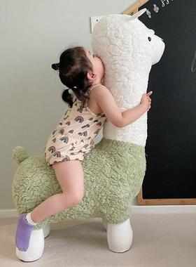 网红羊驼座椅可爱儿童坐凳创意沙发成人款坐椅客厅家用换凳子椅子