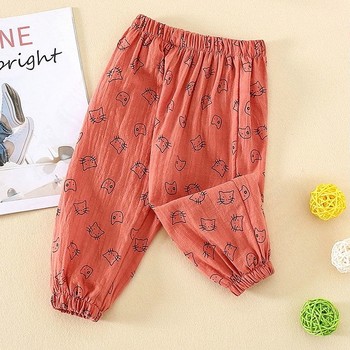 ເຄື່ອງນຸ່ງຫົ່ມ Summer 2023 ຮູບແບບໃຫມ່ເດັກຍິງບາງໆໄມ້ໄຜ່ຝ້າຍເດັກນ້ອຍຂອງກາງເກງຕ້ານຍຸງຜ້າ linen ກາງເກງບາດເຈັບແລະເຄື່ອງນຸ່ງຫົ່ມເດັກນ້ອຍຜູ້ຊາຍເດັກນ້ອຍ trousers summer
