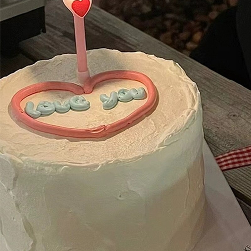 七夕情人节爱心蜡烛蛋糕装饰插件520情侣表白告白ins风纪念日摆件