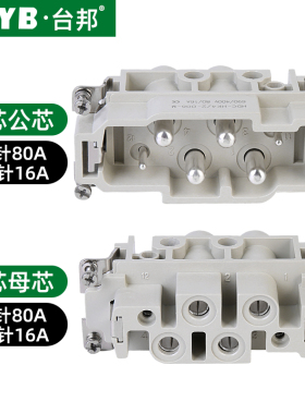 台邦矩形重载连接器防水工业航空插头热流道插头HK-4/2大电流80A