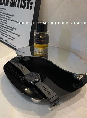 不规则亚克力镜面托盘香薰底托家居ins玄关桌面装饰摆件拍照道具