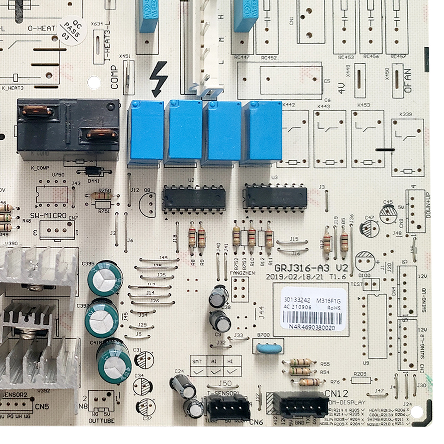 适用格力空调2匹T迪柜机内机电路板30133242主板M316F1G - 图2