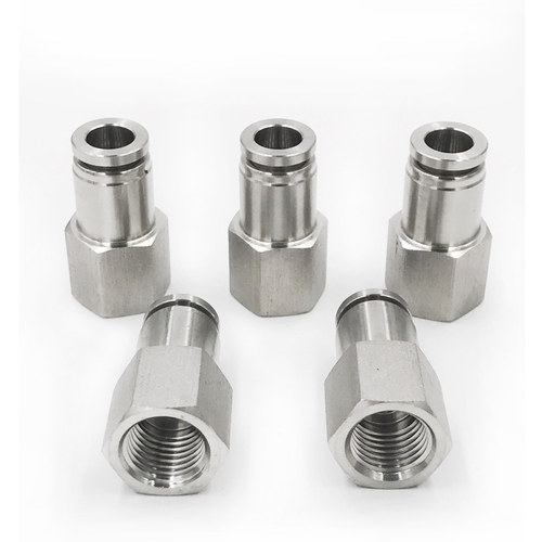 304不锈钢内丝快插PCF6-02内螺纹内牙直通带拼母气动气管MPF穿板 - 图2