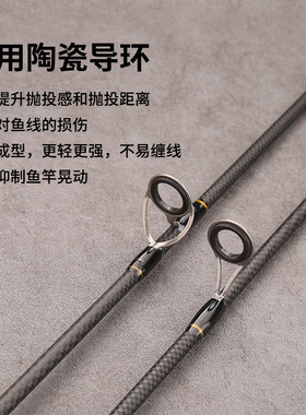 路亚马口竿全套碳素实心竿稍微物UL调超软白条翘嘴杆枪柄水滴轮