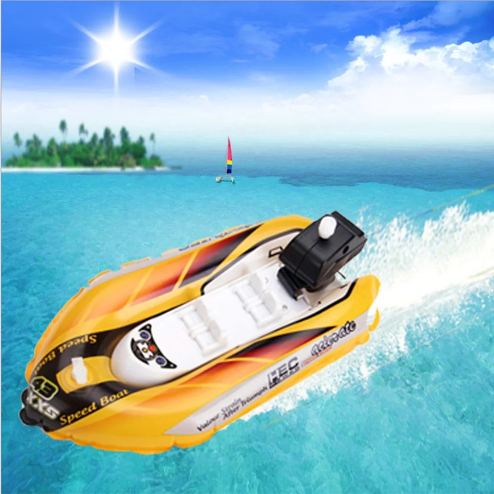 Inflatable Speed Boat Wind Up Toy Float In Water Kids Toys C - 图2