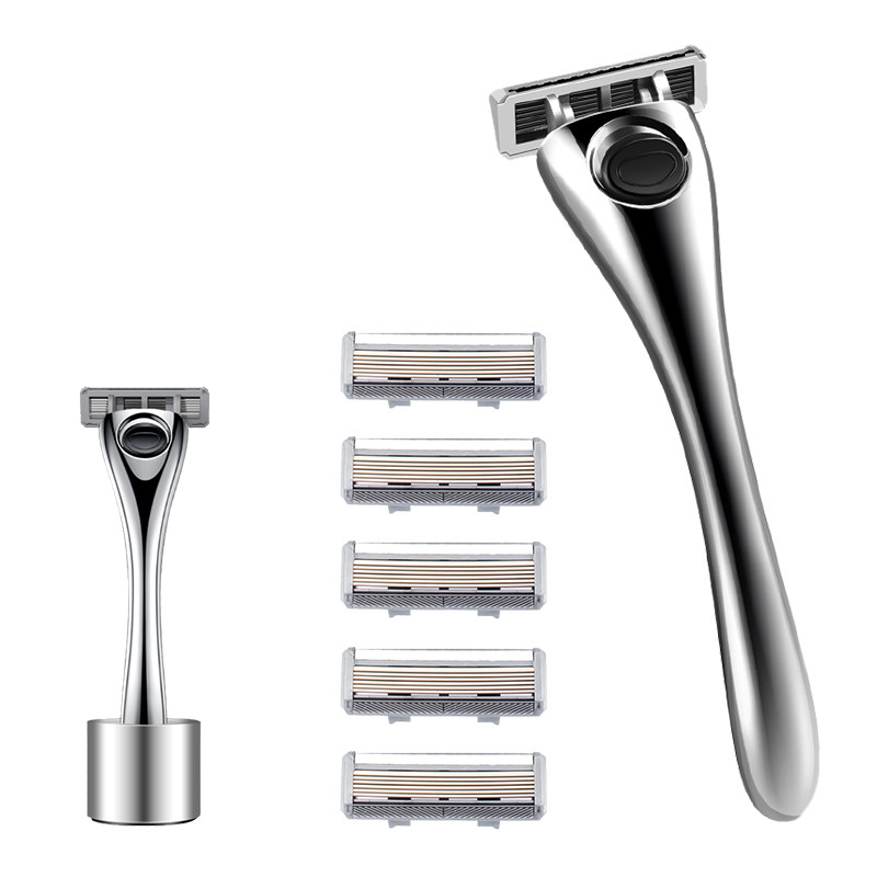 德国进口六层手动刮胡刀男士剃须刀片式胡须刀阿帕奇6层送男朋友