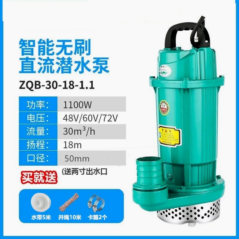 德国进口无刷智能直流潜水泵48V60V72V通用大流量电动电瓶车抽水 - 图1