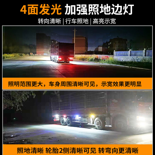 反光杯超亮边灯LED货车照地侧灯腰灯半挂车透镜改装防追尾灯12V24 - 图2