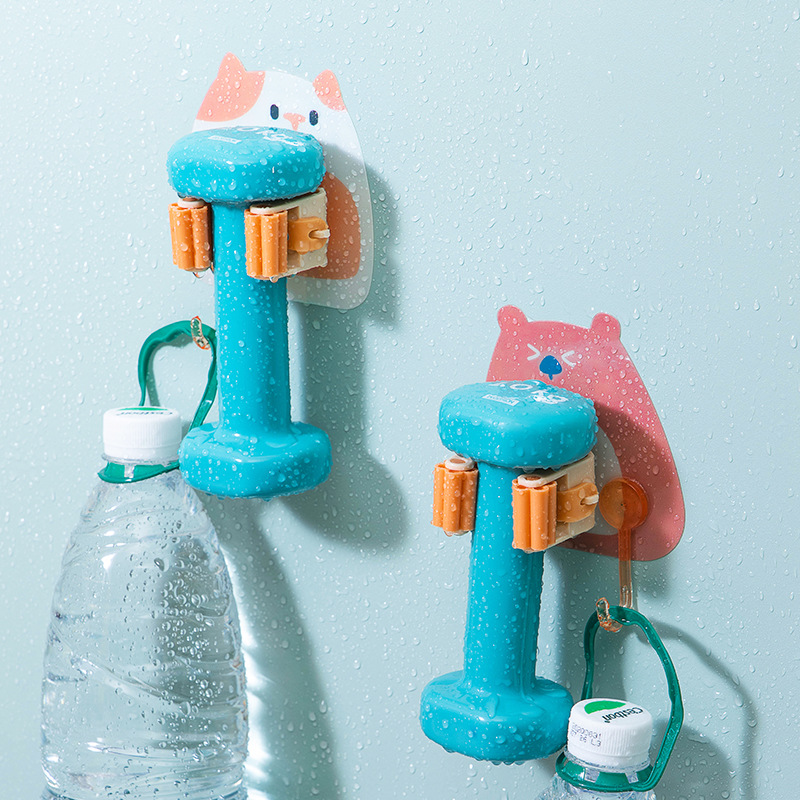 卫生间用品大全浴室厕所置物架收纳免打孔壁挂式挂拖把夹神器厨房 - 图1