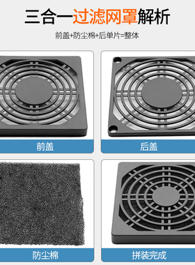 三合一防尘网小型轴流风